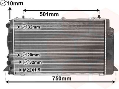 03002089 VAN Wezel Radiador de esfriamento de motor